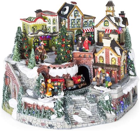 fiber optic christmas village scene|fiber optic christmas village set.